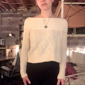 Knit Off the shoulders white sweater
